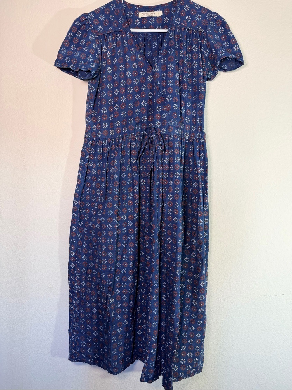 Christy Dawn Dawn Dress S Indigo Daisy Organic Cotton Prairie Midi Dress - Picture 10 of 11